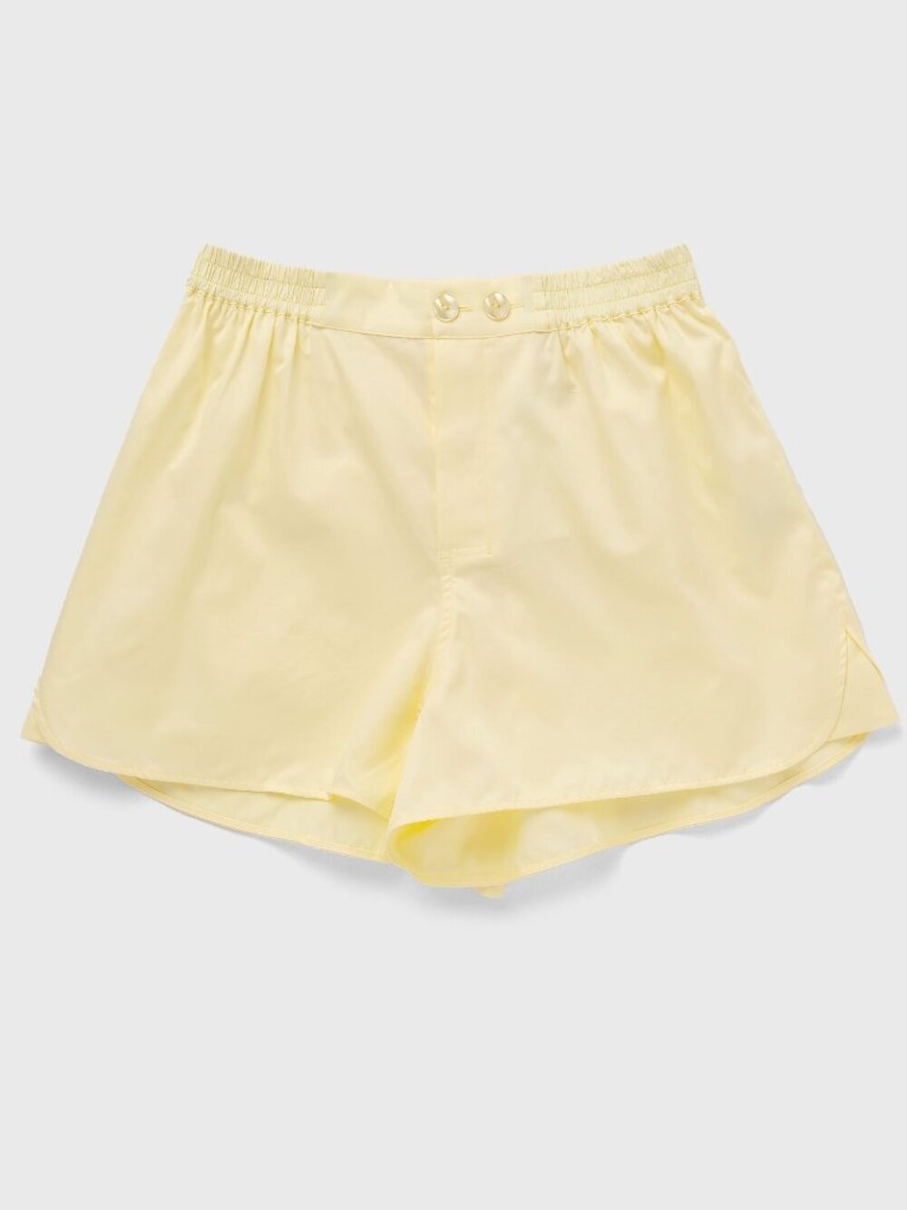Hay Outline Pyjama Shorts by Tilda Bjerregaard Soft Yellow Cotton Size M/L